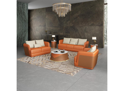 Luxus Sofa Design Couch Polster Moderne Sofas 3 Sitzer Dreisitzer orange big xxl