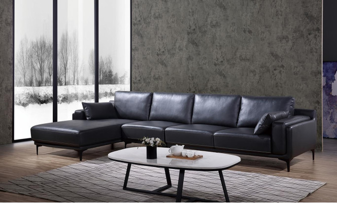 Sofa Design Ecksofa LForm Ledersofa Couch Wohnlandschaft Garnitur Moderne Sofas