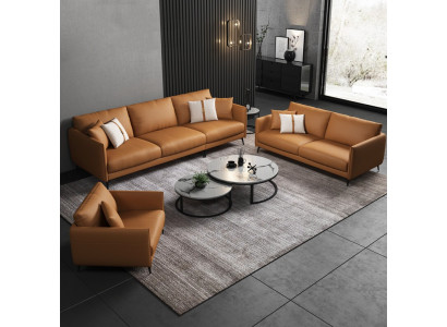Sofagarnitur 3+2+1Sitzer Ledersofa Couch Wohnlandschaft Garnitur Design Modern