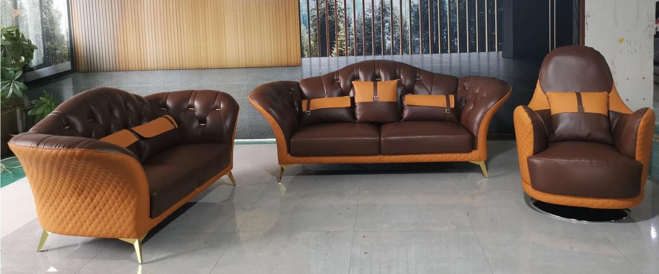 Sofagarnitur 3+2+1 Sitzer Wohnlandschaft Sofa Couch Polster Garnitur Ledersofa