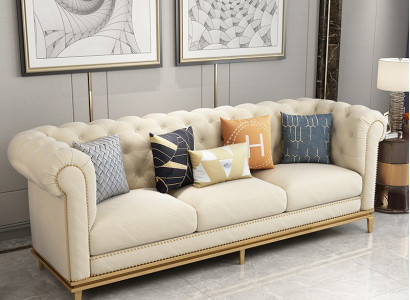 Dreisitzer Couch Polster Design Sofa 3er Sitz Sofas Zimmer Weiß Luxus Couchen