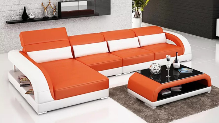 Lederpolster Design Ecksofa Eckcouch Couch Sofa L Form Wohnzimmer