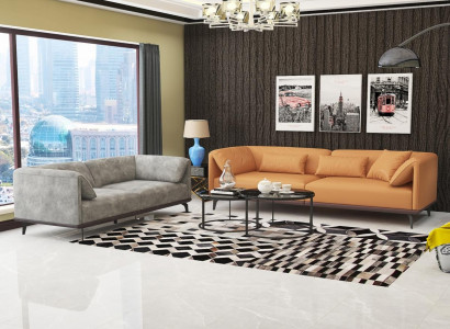 Sofagarnitur 3+2+1 Ledersofa Couch Wohnlandschaft Garnitur Design Modernes Sofa