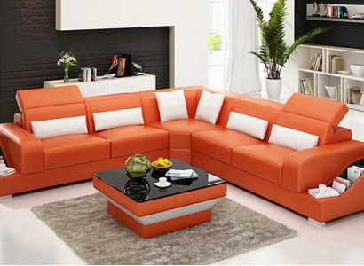 Eckgarnitur Sofa Ledersofa Ecksofa Polster Polster Couch Garnitur Wohnlandschaft