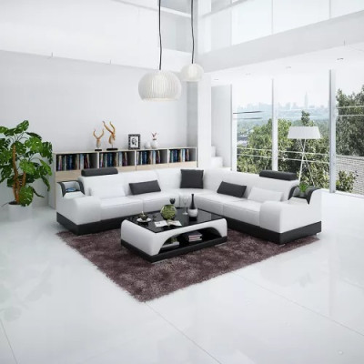 Ecksofa Moderne Eckcouch Design Wohnzimmer Möbel Lederpolster Couch