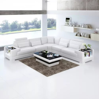 Moderne Eckcouch Design Ecksofa Wohnzimmer Möbel Lederpolster Couch