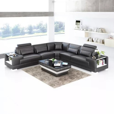 Moderne Eckcouch Design Ecksofa Wohnzimmer Möbel Lederpolster Couch
