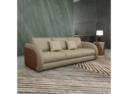 Dreisitzer Couch Polster Design Sofa Moderne 3er Sitz Sofas Zimmer Möbel Beige
