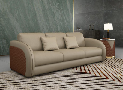 Dreisitzer Couch Polster Design Sofa Moderne 3er Sitz Sofas Zimmer Möbel Beige
