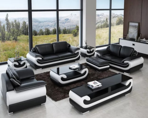 Sofagarnitur 321 Sitzer Wohnlandschaft Modernes Sofa Ledersofa Designer