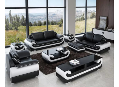 Sofagarnitur 321 Sitzer Wohnlandschaft Modernes Sofa Ledersofa Designer