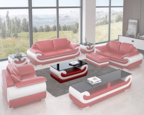 Sofagarnitur 321 Sitzer Wohnlandschaft Modernes Sofa Ledersofa Designer