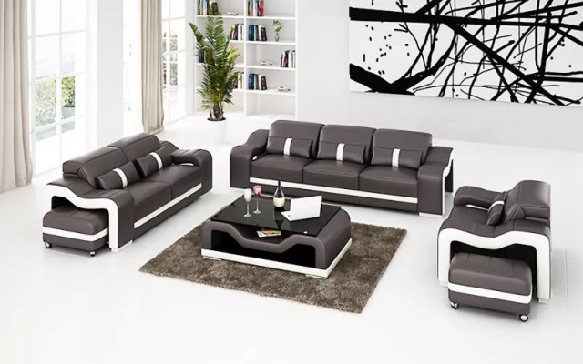 Sofagarnitur 321 Sitzer Ledersofa Modernes Sofa Wohnlandschaft Designer