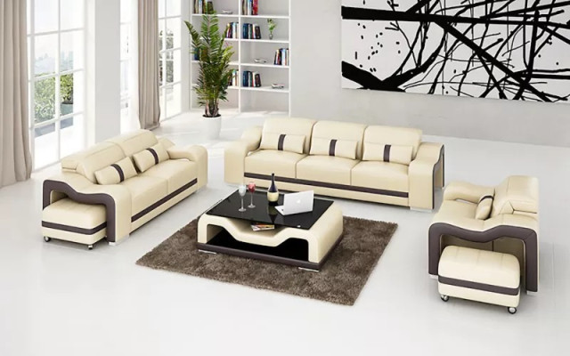 Sofagarnitur 321 Sitzer Ledersofa Modernes Sofa Wohnlandschaft Designer