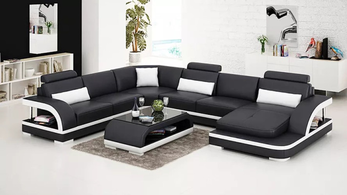 Design Ecksofa Wohnzimmer Deko Möbel Moderne Eckcouch Lederpolster Couch