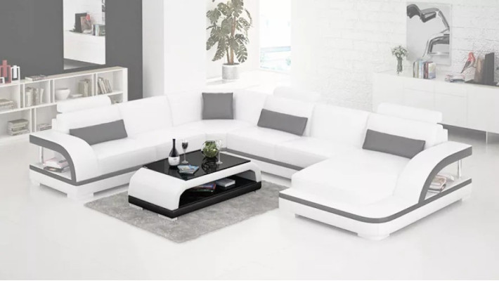 Design Ecksofa Wohnzimmer Deko Möbel Moderne Eckcouch Lederpolster Couch