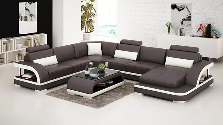 Design Ecksofa Wohnzimmer Deko Möbel Moderne Eckcouch Lederpolster Couch
