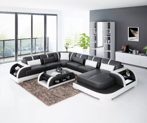 Wohnzimmer Leder xxl couch sofa landschaft moderne designer polster