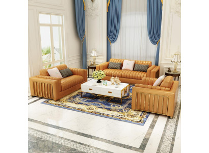 Luxus Ledersofa Couch Wohnlandschaft Garnitur Design Modern Sofas Sofa 3+2+1 Neu