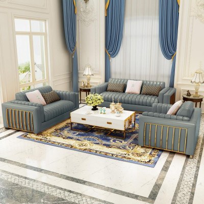 Luxus Ledersofa Couch Wohnlandschaft Garnitur Design Modern Sofas Sofa 3+2+1 Neu