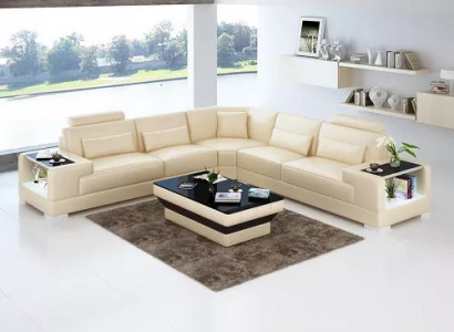 Design Wohnzimmer Sofa Möbel Eckcouch Ecksofa Lederpolster Couch