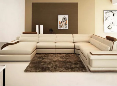 Moderne Wohnzimmer Design Ecksofa Möbel Eckcouch Lederpolster Couch