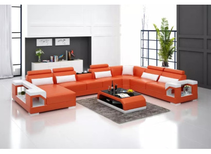 Design Ecksofa Wohnzimmer Möbel Deko Moderne Eckcouch Lederpolster Couch