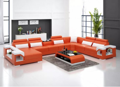 Design Ecksofa Wohnzimmer Möbel Deko Moderne Eckcouch Lederpolster Couch