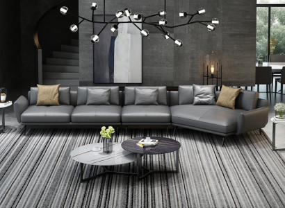 Lederpolster Design Ecksofa Couch Sofa L Form Wohnlandschaft Wohnzimmer