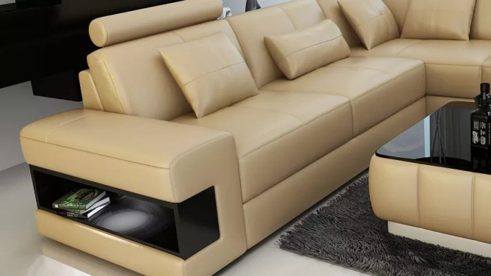 Ecksofa Eckcouch Design Wohnzimmer Möbel Lederpolster Couch Sofa