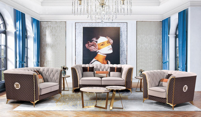 Exklusive Polster Möbel 32 Sitzer Couch Garnitur 2tlg. Designer Wohnlandschaft