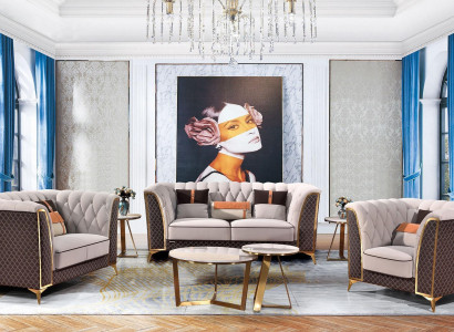 Exklusive Polster Möbel 32 Sitzer Couch Garnitur 2tlg. Designer Wohnlandschaft