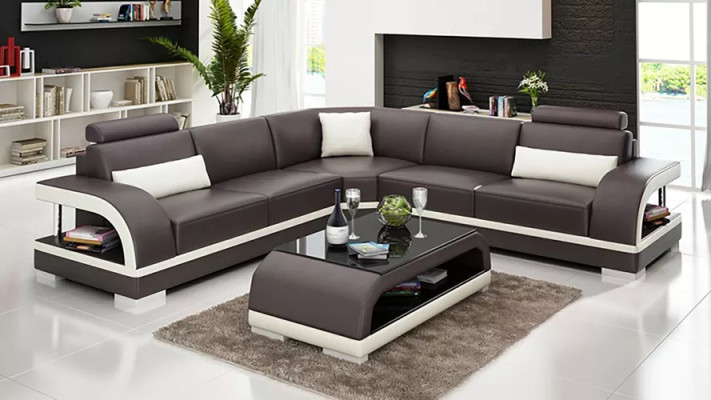 Wohnzimmer Leder xxl couch sofa moderne designer eckpolster polster