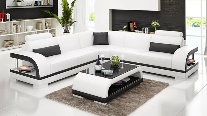 Wohnzimmer Leder xxl couch sofa moderne designer eckpolster polster