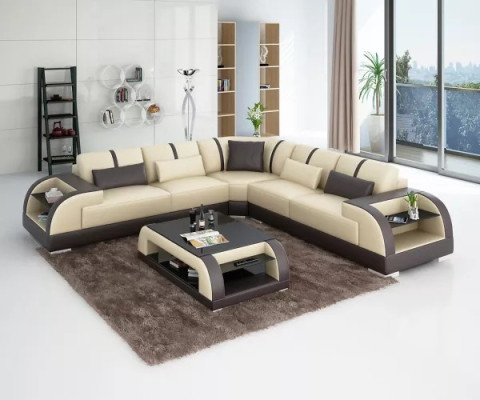 Design Sofa Möbel Eckcouch Ecksofa Wohnzimmer Lederpolster Couch