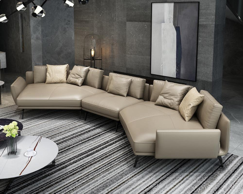 Modernes Sofa Ecksofa U-Form Polstermöbel Wohnzimmer Ledersofa Ecksofa