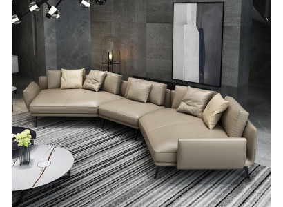 Modernes Sofa Ecksofa U-Form Polstermöbel Wohnzimmer Ledersofa Ecksofa