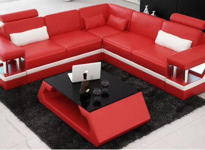 Eckcouch Design Ecksofa Wohnzimmer Möbel Lederpolster Couch Sofa
