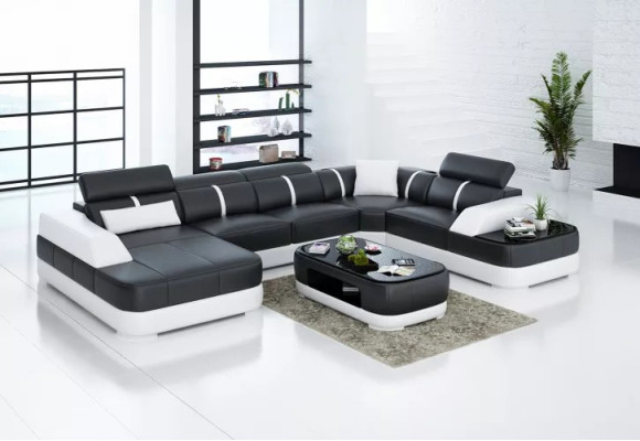 Ecksofa Design Moderne Wohnzimmer Eckcouch Lederpolster Couch Sofa