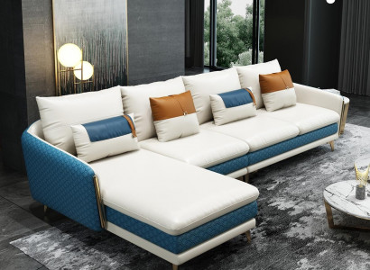 Ecksofa L-Form Modernes Sofa Ledersofa Deko Ecksofa Polster Wohnlandschaft