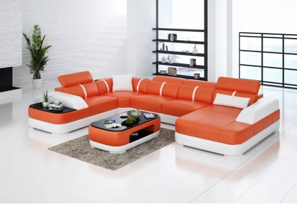 Leder xxl couch sofa wohnzimmer landschaft moderne designer eckpolster
