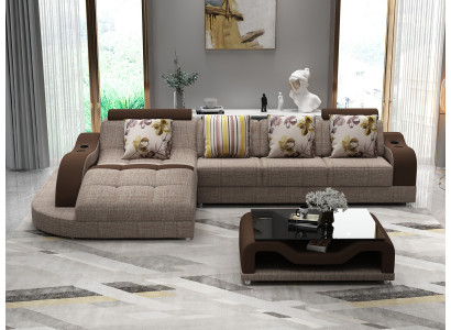 Ecksofa L Form Sofa Couch Polster Wohnlandschaft Ecksofa Textil Sofas Stoff neu