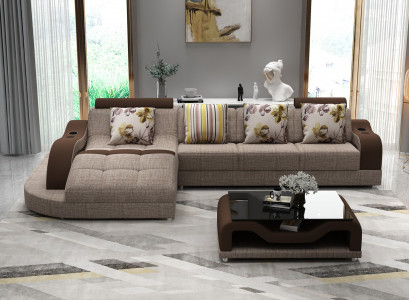 Ecksofa L Form Sofa Couch Polster Wohnlandschaft Ecksofa Textil Sofas Stoff neu