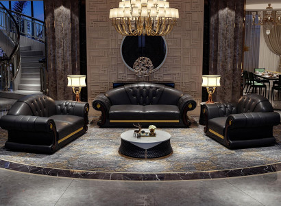 Chesterfield Sofagarnitur Komplett Set Sofa 6tlg Sitzpolster Beistelltisch Tisch