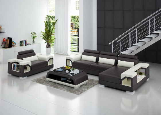 Wohnlandschaft Ecksofa L Form Sessel Set Garnitur Modern Sofa Leder Couch Neu