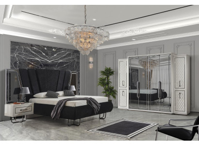 Schlafzimmer Möbel Bett Nachttische Kleiderschrank Schrank Betten 4tlg