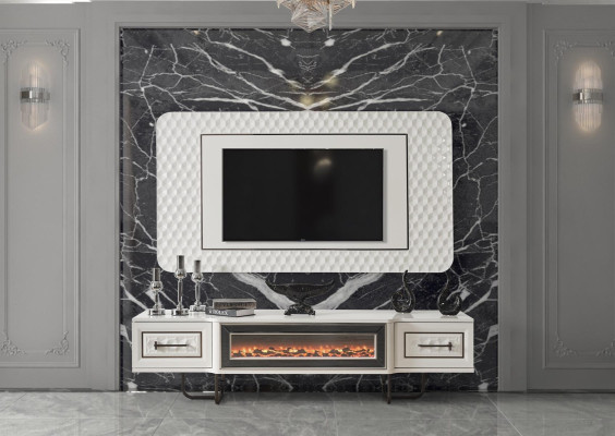 Kamin Sideboard Fernseher Ständer rtv Kommode 2tlg. Wohnwand tv board wand