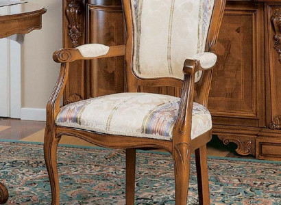 Klassischer Stuhl mit Armlehnen luxuriöser hölzerner Esszimmerstuhl Italienische Fabrik