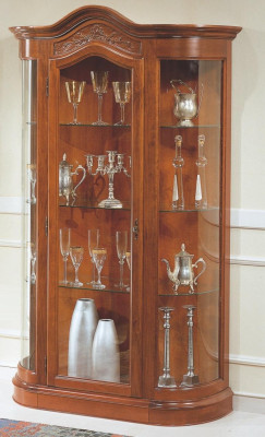Anrichte Schrank Glasschrank Holz Schränke Italienische Möbel Vitrine Vitrinen