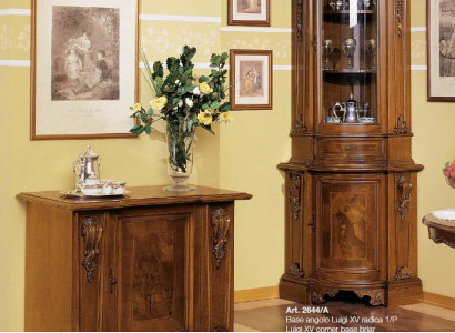 Eckvitrine Eckschrank Vitrine Schrank Holz Schränke Italienische Möbel Glas Neu